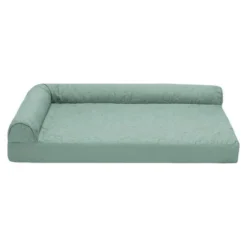 FurHaven Paw-Quilted Cool Gel Top Deluxe L-Chaise Dog Bed