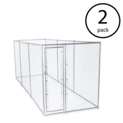 Lucky Dog 10 X 10 Foot Heavy Duty Outdoor Chain Link Dog Kennel W/ Door (2 Pack)