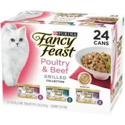 Purina Fancy Feast Grilled Gourmet Wet Cat Food Chicken, Turkey & Beef Collection - 3oz/24ct Variety Pack -PawHut Store GUEST d34373d2 30ca 4f02 ab0a 9f3dce458c1c
