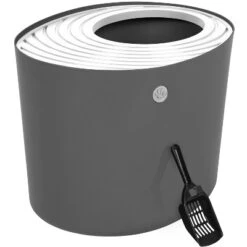 IRIS USA Top Entry Cat Litter Box With Cat Litter Scoop -PawHut Store GUEST d436d2d6 e55d 400c b593 bab50f4c7557