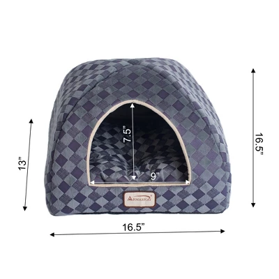 Armarkat Cat Bed C65HHG/LS, Purple Gray Combo Checkered Pattern 5 Armarkat Cat Bed C65HHG/LS, Purple Gray Combo Checkered Pattern - Image 5