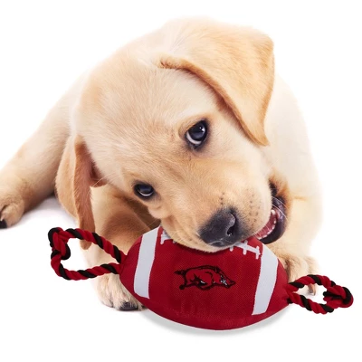 NCAA Arkansas Razorbacks Nylon Football Dog Toy 3 NCAA Arkansas Razorbacks Nylon Football Dog Toy - Image 3