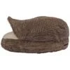 Precious Tails Cozy Corduroy Sherpa Lined Cave Dog Bed - M - Coffee