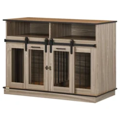 PawHut Dog Crate Furniture For Large Dogs, Double Dog Kennel For Small Dogs With Shelves, Sliding Doors 10 PawHut Dog Crate Furniture For Large Dogs, Double Dog Kennel For Small Dogs With Shelves, Sliding Doors -PawHut Store GUEST d5e90401 2c1c 4101 a62f 066526ef99aa