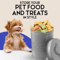 Amici Pet Retro Treats Storage Canister, 72 Oz. , Gray 13 Amici Pet Retro Treats Storage Canister, 72 Oz. , Gray -PawHut Store GUEST d6360a87 9998 4831 a177 0dee10e0476f