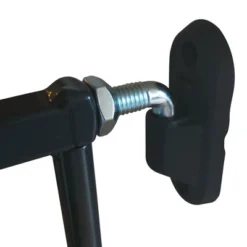 Scandinavian Pet Design Extra Tall 42 Inch Wall Mount Extending Portable Animal Pet Safety Gate For Large And Small Dogs, Black