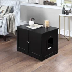 Merry Products Kitty Litter Loo Bench Cat Litter - Black