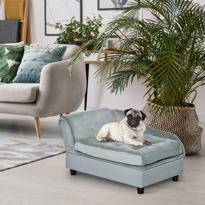PawHut Fancy Dog Bed For Small Dogs With Hidden Storage, Small Dog Couch With Soft Foam, Dog Sofa Bed, Cushy Dog Bed, Pet Furniture For Puppies 2 PawHut Fancy Dog Bed For Small Dogs With Hidden Storage, Small Dog Couch With Soft Foam, Dog Sofa Bed, Cushy Dog Bed, Pet Furniture For Puppies - Image 2