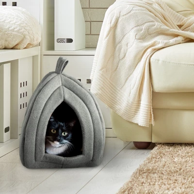 Pet Adobe Igloo Style Pet Tent For Cats, Gray 3 Pet Adobe Igloo Style Pet Tent For Cats, Gray - Image 3