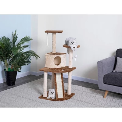 Go Pet Club Kitten Cat Tree Condo With Scratching Board - 47" 3 Go Pet Club Kitten Cat Tree Condo With Scratching Board - 47" - Image 3