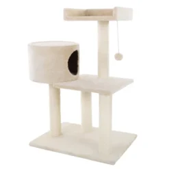 Pet Adobe 3-Tier Cat Tree With Scratching Posts – Beige -PawHut Store GUEST dc7bc8d3 f5ac 4d20 9ead cf83b411745d