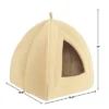 Cat House - Indoor Bed With Removable Foam Cushion - Pet Tent For Puppies, Rabbits, Guinea Pigs, Hedgehogs, And Other Small Animals By PETMAKER (Tan)