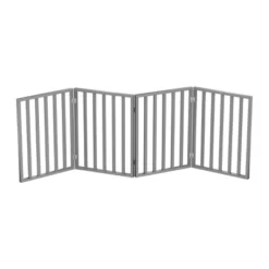 Indoor Pet Gate - 4-Panel Folding Dog Gate For Stairs Or Doorways - 72x24-Inch Freestanding Pet Fence For Cats And Dogs By PETMAKER (Gray) -PawHut Store GUEST dcd43c89 77c1 47fc bd6a 89ea4a5e21b5