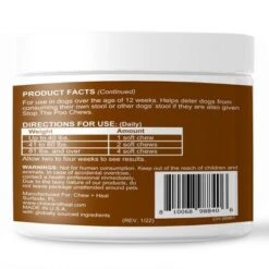 Chew + Heal Stop The Poo Coprophagia Treatment, Dog Supplement, Deters Dogs From Eating Poop - 120 Delicious Chews 10 Chew + Heal Stop The Poo Coprophagia Treatment, Dog Supplement, Deters Dogs From Eating Poop - 120 Delicious Chews -PawHut Store GUEST dd0aad2c c8a4 4e75 8d25 15e9afb459d3