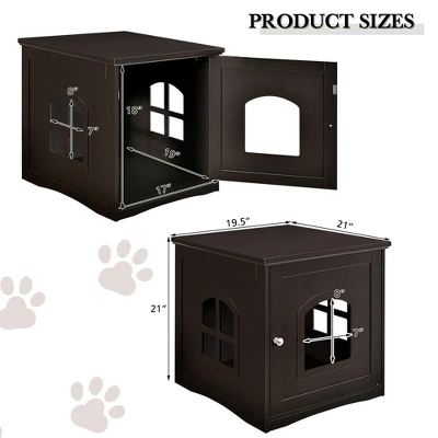 Costway Cat House Side Table Nightstand Puppy Pet Home Litter Box Enclosure 3 Costway Cat House Side Table Nightstand Puppy Pet Home Litter Box Enclosure - Image 3