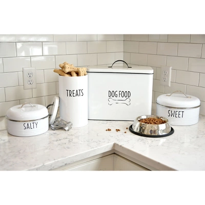 Outshine Co White Farmhouse Cat And Dog Treat Container With 2 Dog Bone Cookie Cutters 4 Outshine Co White Farmhouse Cat And Dog Treat Container With 2 Dog Bone Cookie Cutters - Image 4