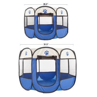 Pop-Up Pet Playpen - 26-Inch Indoor And Outdoor Dog Kennel With Carrying Bag - Portable Pet Enclosure For Dogs And Small Animals By PETMAKER (Blue) 5 Pop-Up Pet Playpen - 26-Inch Indoor And Outdoor Dog Kennel With Carrying Bag - Portable Pet Enclosure For Dogs And Small Animals By PETMAKER (Blue) - Image 5
