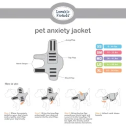 Luvable Friends Pet Thunder Anxiety Jacket, Navy Floral -PawHut Store GUEST e3783464 fcfb 4c62 9abd 66e80e8582a7