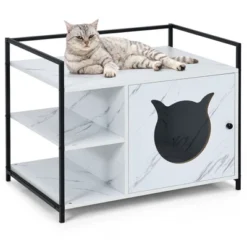 Costway Cat Litter Box Enclosure Hidden Litter Furniture Cabinet W/ 2-Tier Storage Shelf 21 Costway Cat Litter Box Enclosure Hidden Litter Furniture Cabinet W/ 2-Tier Storage Shelf -PawHut Store GUEST e5b9efc1 5381 4be0 b48d 1697c89c9d60