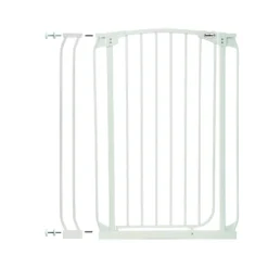 Bindaboo B1125 Baby Pet Safety Gate 3.5 Inch Wide Steel Gate Extension For Wide Doors, Stairs, Hallways, And Large Entryways, White, Set Of 1