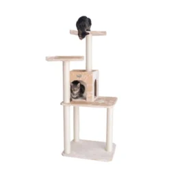 GleePet GP78571 57-Inch Real Wood Cat Tree With Two-Door House Condo -PawHut Store GUEST e68a28d7 d4bd 4545 b246 2e9bc2199ee3