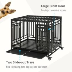 PawHut Heavy Duty Dog Cage Metal Kennel And Crate Dog Playpen With Lockable Wheels, Slide-out Tray And Anti-Pinching Floor 14 PawHut Heavy Duty Dog Cage Metal Kennel And Crate Dog Playpen With Lockable Wheels, Slide-out Tray And Anti-Pinching Floor -PawHut Store GUEST e777b42a 1c97 4ea3 a3a3 09c98efad3c7