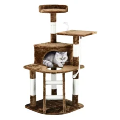 Homessity 49" Economical Cat Tree Condo With Sisal Covered Posts HC-007 -PawHut Store GUEST e8a63348 5482 4445 a682 037aa5ff329f