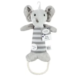 Luvable Friends Pet Squeaky Plush Dog Toy With Rope, Elephant, One Size