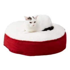 Kensington Garden Lucy Deluxe Sherpa Round Pillow Cat Bed -PawHut Store GUEST ea1020b5 495d 454d 8e38 084735b58d2c