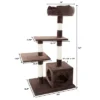 4-Tier Cat Tower - 3 Napping Perches, Cat Condo, 4 Sisal Rope Scratching Posts – Cat Tree For Indoor Cats Or Multiple Cat Homes By PETMAKER (Brown)