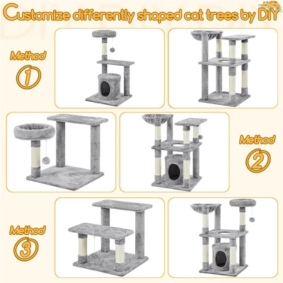Yaheetech 56.5inch Multilevel Cat Tree Cat Tower With Scratching Posts 5 Yaheetech 56.5inch Multilevel Cat Tree Cat Tower With Scratching Posts - Image 5