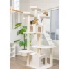 Armarkat B8201 Classic Real Wood Cat Tree In Ivory, Jackson Galaxy Approved, Multi Levels With Ramp, Three Perches, Rope Swing, Two Condos