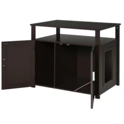 PawHut Wooden Cat Litter Box Enclosure Furniture With Adjustable Interior Wall & Large Tabletop For Nightstand -PawHut Store GUEST eb9713ff 2f05 437a 853d 0abdd485693a