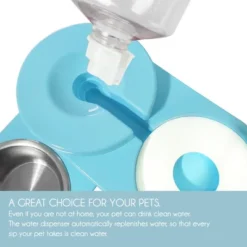 Adjustable Dog & Cat Food And Water Dispenser Set, Double Dog & Cat Bowls With Steel Bowl, Pet Refillable Water Bowl -PawHut Store GUEST ebae6a77 840f 474a bc2d c0945a4ca1ca