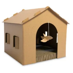 FurHaven Corrugated House Cat Scratcher With Catnip