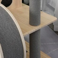PawHut 56" Cat Tree Activity Condo Luxury Pine Wood With Hamster-Wheel, Sisal Scratching Posts, Elevated Perches, & Roomy Interior -PawHut Store GUEST ecf572c5 8672 4459 8d17 e00c5d08d745