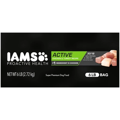 IAMS ProActive Health Active With Chicken And Turkey Dry Dog Food - 6lbs 6 IAMS ProActive Health Active With Chicken And Turkey Dry Dog Food - 6lbs - Image 6