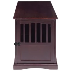 Casual Home Medium Wooden Indoor Pet Crate Dog House Kennel End Table Night Stand Furniture With Lockable Latch, Pets Under 25 Pounds, Espresso