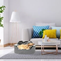 Precious Tails Princess Faux Fur Cat And Dog Bolster - Gray -PawHut Store GUEST ef2ac7ef fc9a 43a9 9a24 1447220883cf