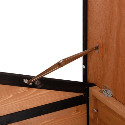 PawHut 59"x64"x39" Wood Large Dog House Cabin Style Elevated Pet Shelter W/Porch Deck 7 PawHut 59"x64"x39" Wood Large Dog House Cabin Style Elevated Pet Shelter W/Porch Deck - Image 7