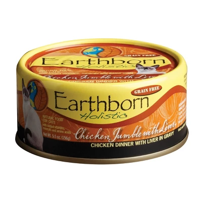 Earthborn Holistic Chicken And Liver Jumble Grain-Free Moist Canned Cat Food - (5.5 Oz) Pack Of 24 1 Earthborn Holistic Chicken And Liver Jumble Grain-Free Moist Canned Cat Food - (5.5 Oz) Pack Of 24