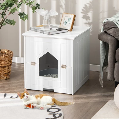 Tangkula Cat Litter Box Enclosure W/ Flip Magnetic Half Door Hidden Litter Box Enclosure 2 Tangkula Cat Litter Box Enclosure W/ Flip Magnetic Half Door Hidden Litter Box Enclosure - Image 2