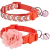 Blueberry Pet The Power Of All-in-One Adjustable Breakaway Cat Collar With Bell & Detachable Flower - Perfect Orange - 2pk