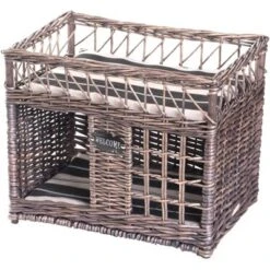 Two-level Willow Pet House With Soft Fabric Cushion For Cat Or Dog, Grey