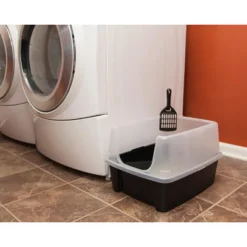 IRIS USA Open-Top Cat Litter Box With Shield