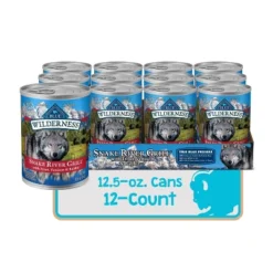 Blue Buffalo Wilderness Grain Free Wet Dog Food Snake River Grill With Trout Fish, Venison & Rabbit - 12.5oz/12ct Pack