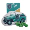 American Pet Supplies 10-Inch Retro Army Jeep Plush Dog And Puppy Toy