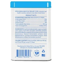 Native Pet Probiotic Supplement Powder With Bone Broth For Dogs - 4.1oz