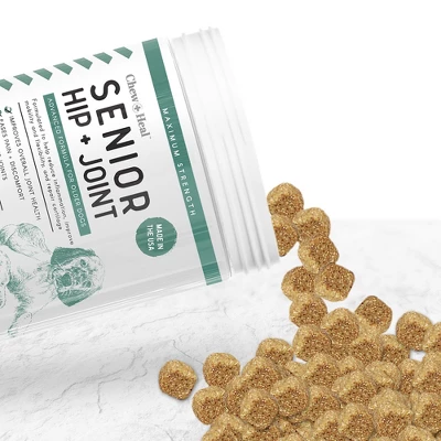 Chew + Heal Senior Hip And Joint Support, Dog Supplement, Aids Mobility, Joint & Cartilage Health - 120 Delicious Chews 1 Chew + Heal Senior Hip And Joint Support, Dog Supplement, Aids Mobility, Joint & Cartilage Health - 120 Delicious Chews