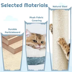 Yaheetech 45.5"Tall Multi-Level Ocean-themed Cat Tree, Blue / White Blue -PawHut Store GUEST f63f5d77 9d17 462e 9c29 00ee061be2fc